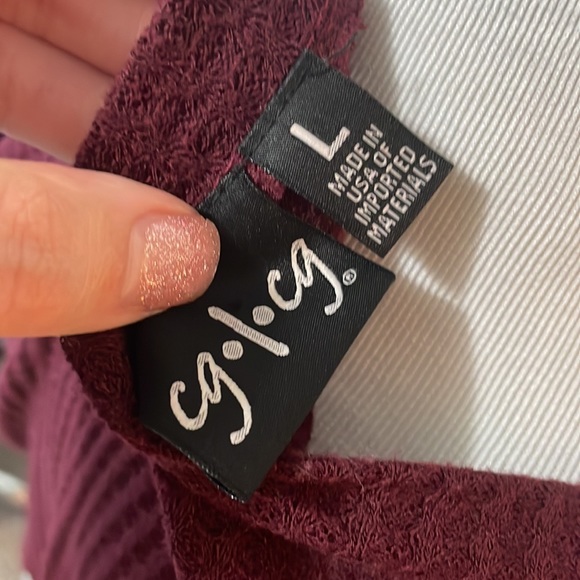 Large Comfy Knit Shirt CG.L.CG Color Block Pattern - Picture 4 of 6